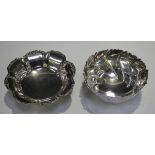A George VI silver bowl of octagonal form with scalloped scroll rim, on a circular foot, Sheffield