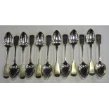 A set of twelve Victorian Scottish silver Fiddle pattern teaspoons, Glasgow 1858 by PW, total weight