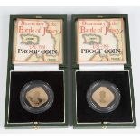 Two Royal Mint gold proof Balliwick of Jersey one pound coins 1981, commemorating the Bicentenary of