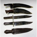 A collection of various early/late 20th century knives, including a small group of trench style