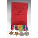 A group of four Second World War medals, comprising 1939-45 Star, Burma Star, Defence Medal and