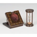 A Victorian rosewood Tunbridge ware pocket watch stand by T. Barton, late Nye, the hinged top with a