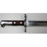 A Swiss model 1918 bayonet by Elsener Schwyz, blade length 30cm, the shaped guard numbered '9 44