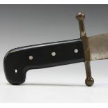 A Second World War period V-44 survival knife by Kinfolks, with Bowie style clipped-point fullered