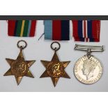 Three Second World War medals, comprising 1939-45 Star, Pacific Star and War Medal, with