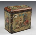 A McVitie & Price Edinburgh oatcakes tin, decorated with 'Victoria Cross Episodes', width 14cm,