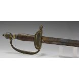 A George III 1796 pattern infantry officer's sword, the blued and gilt decorated single-edged