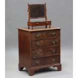 A 19th century mahogany chest of four drawers, on bracket feet, height 78cm, width 64cm, depth