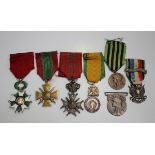 Seven Continental medals and decorations, including French Légion d'Honneur, French Médaille