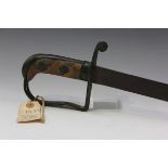 A George III 1796 pattern light infantry sword with curved single-edged blade, blade length 79cm,