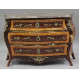An 18th century French rococo kingwood and satinwood crossbanded commode with gilt metal mounts, the