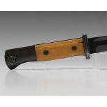 A German K98 bayonet by E.U.F. Hörster, blade length 25cm, with steel-mounted scabbard and