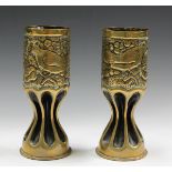 A pair of First World War period brass shell cases, one detailed 'Fr. Neumeyer Nürnberg Sept