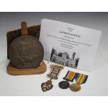 A 1914-18 British War Medal and 1914-19 Victory Medal to 'G-60716 Pte.A.Nowell. The Queen's R.', (