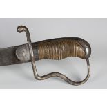 A 1796 pattern light cavalry officer's sword, the curved single-edged blade with clipped-back tip