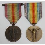 A French First World War Victory Medal, unofficial Chobillon issue, and another French First World