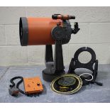 A Celestron 2000mm Schmidt-Cassegrain telescope, Serial No. 812121, with 6 x 30 viewfinder and