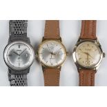 A Paul Buhre Automatic Rotodator gilt metal fronted and steel backed gentleman's wristwatch with