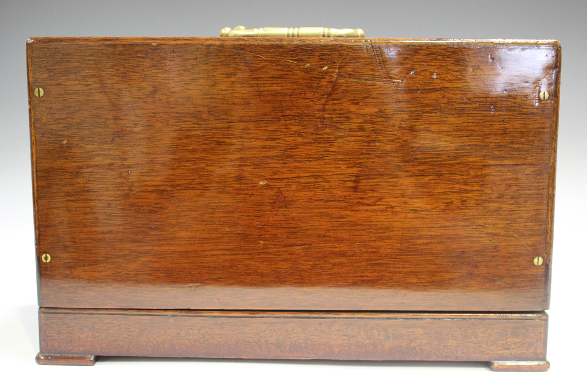 A mid-20th century mahogany cased barograph with lacquered brass mechanism and clockwork recording - Image 4 of 7