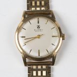 A Buren Grand Prix 9ct gold cased gentleman's wristwatch with signed jewelled movement, the signed