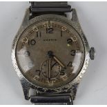 A Second World War period Moeris MoD issue stainless steel cased gentleman's wristwatch with