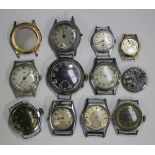 A collection of assorted wristwatches, movements and parts, including a G. & M. Lane & Co Ltd '