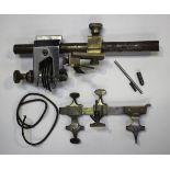 A watchmaker's lathe, length 27cm, together with a Jacot tool watchmaker's lathe, length 17.2cm.