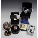 A group of five gentlemen's wristwatches, comprising J. Edwards, Philip Mercier Quartz, Bluebird,