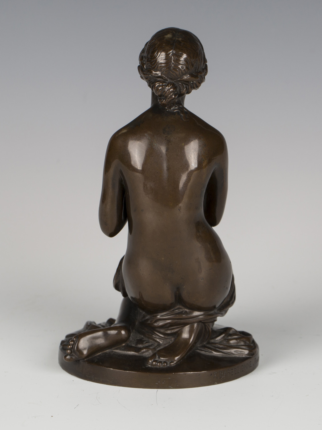 Jean-Louis Nicholas Jaley - La Prière, a late 19th century French brown patinated cast bronze figure - Image 2 of 6