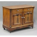A mid-Victorian mahogany side cabinet, fitted with two drawers and a pair of doors, height 80cm,