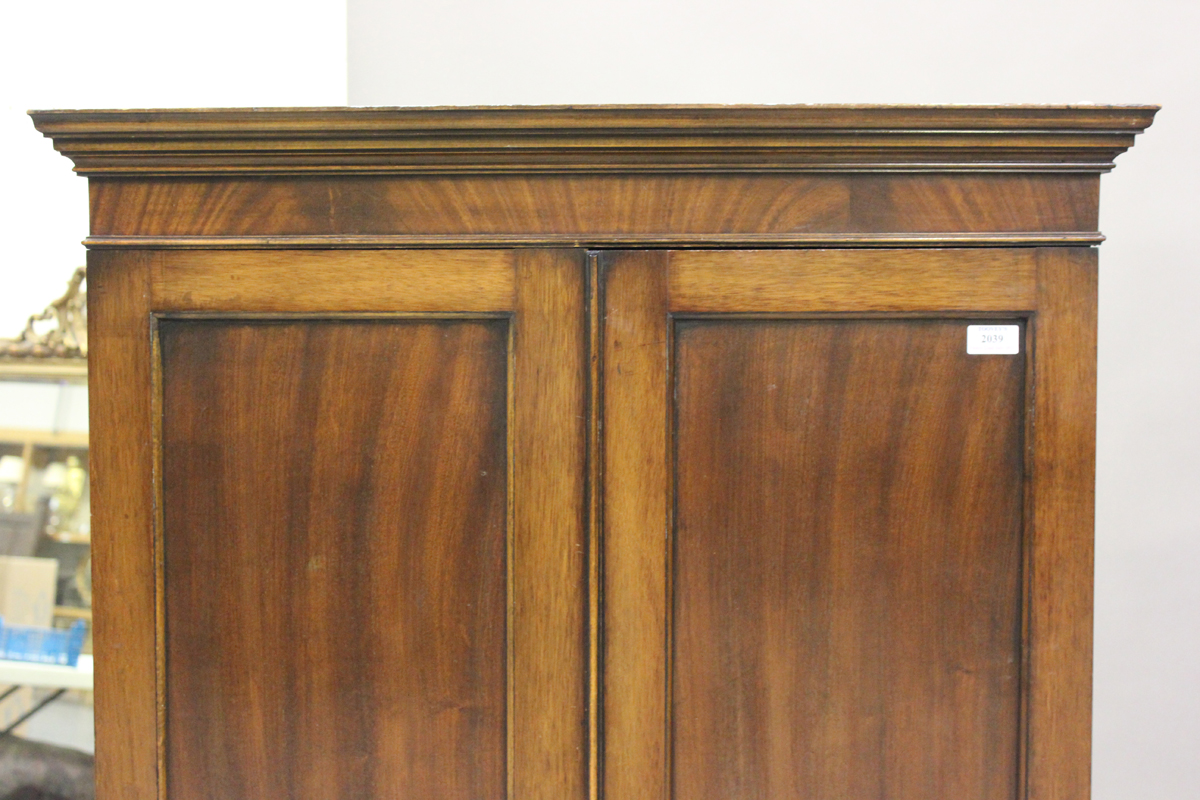 A mid-20th century mahogany two-door wardrobe, on bracket feet, height 175cm, width 83cm, depth - Image 5 of 5