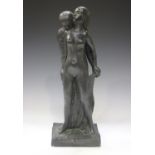 A mid-20th century bronzed composition figure group by Leonardo Art, dated 1967, height 51cm.Buyer’s