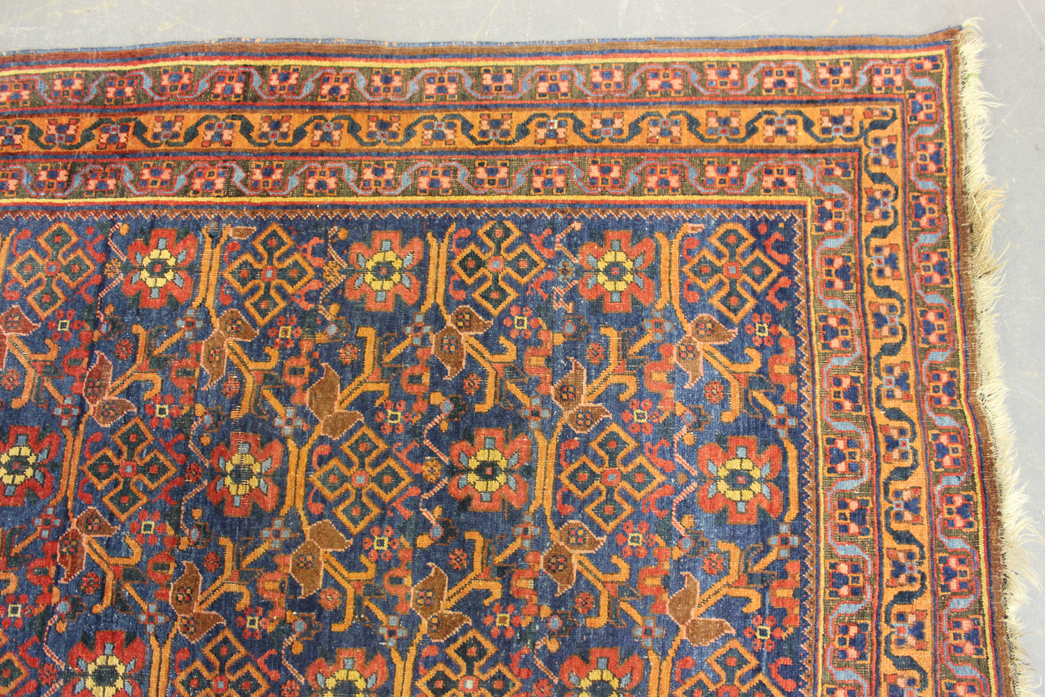 An Afshar rug, South-west Persia, early 20th century, the blue field with an overall bold floral - Image 4 of 6