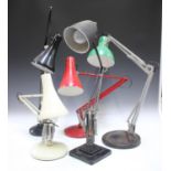 A mid-20th century 1227 model anglepoise lamp by Herbert Terry, finished in black, together with