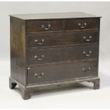 A late George III mahogany chest of drawers, on bracket feet, height 100cm, width 110cm, depth