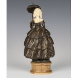 Peter Tereszczuk - an early 20th century Austrian brown patinated cast bronze and carved ivory