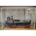 A modern scale model of a West Highland coaster 'The Clyde Puffer', length 65cm, cased, together