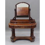 A late Victorian mahogany Duchess dressing table, the swing frame mirror above three drawers, height