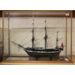 A modern 1:64 scale model of HMS Beagle, length 75cm, together with a 1:100 scale model of