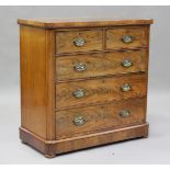 A Victorian mahogany chest of two short and three long drawers, height 104cm, width 106cm, depth