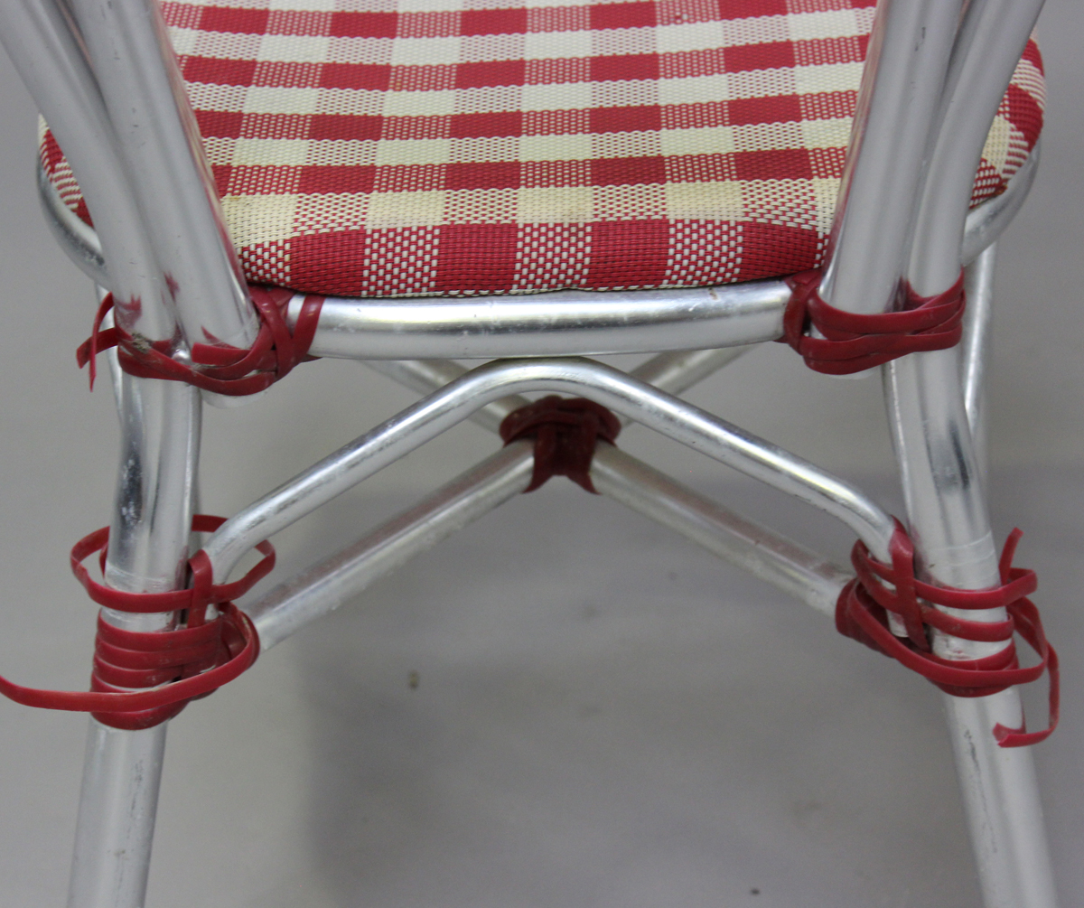 A set of ten French aluminium framed café chairs, height 88cm, width 42cm.Buyer’s Premium 29.4% ( - Image 3 of 6