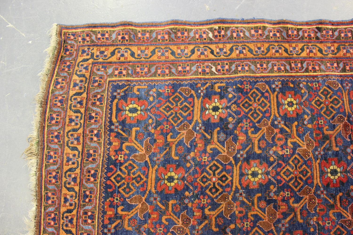 An Afshar rug, South-west Persia, early 20th century, the blue field with an overall bold floral - Image 5 of 6