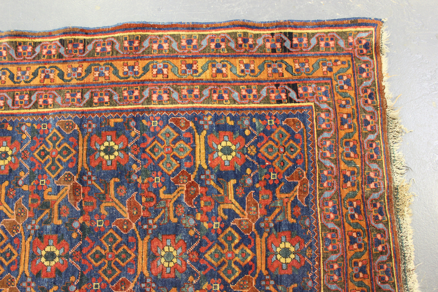 An Afshar rug, South-west Persia, early 20th century, the blue field with an overall bold floral - Image 2 of 6