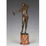 Tuch (Bruno Zach) - an early/mid-20th century Continental brown patinated cast bronze figure of a