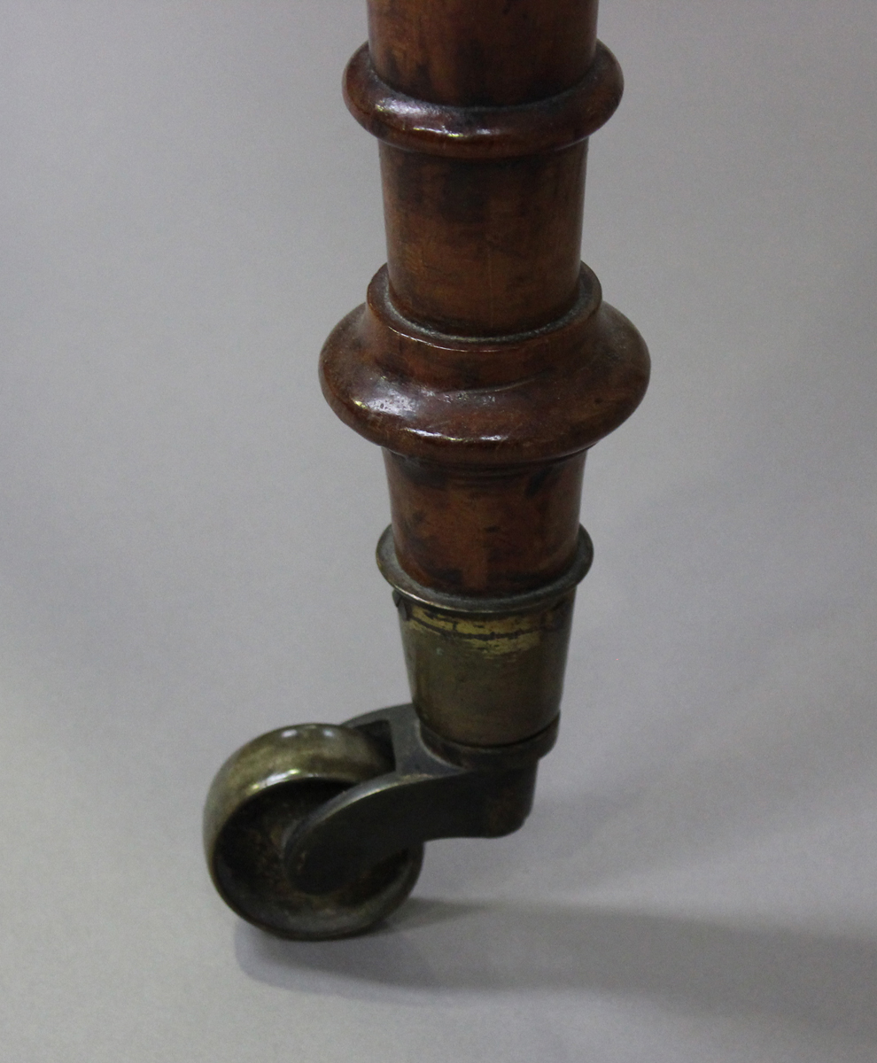 A Victorian mahogany side table, fitted with two frieze drawers, on turned legs, height 80cm, - Image 4 of 7