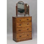 A 19th century mahogany chest of drawers, height 107cm, width 79cm, depth 38cm, together with a 20th