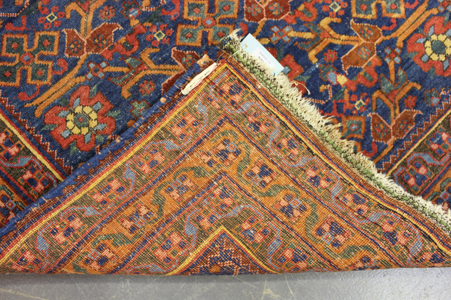 An Afshar rug, South-west Persia, early 20th century, the blue field with an overall bold floral - Image 6 of 6