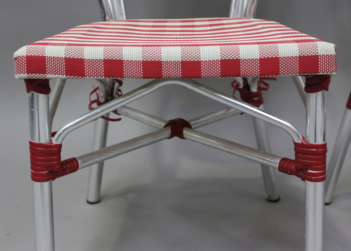 A set of ten French aluminium framed café chairs, height 88cm, width 42cm.Buyer’s Premium 29.4% ( - Image 4 of 6