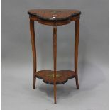 An Edwardian satinwood and painted occasional table, decorated with a portrait of a lady and