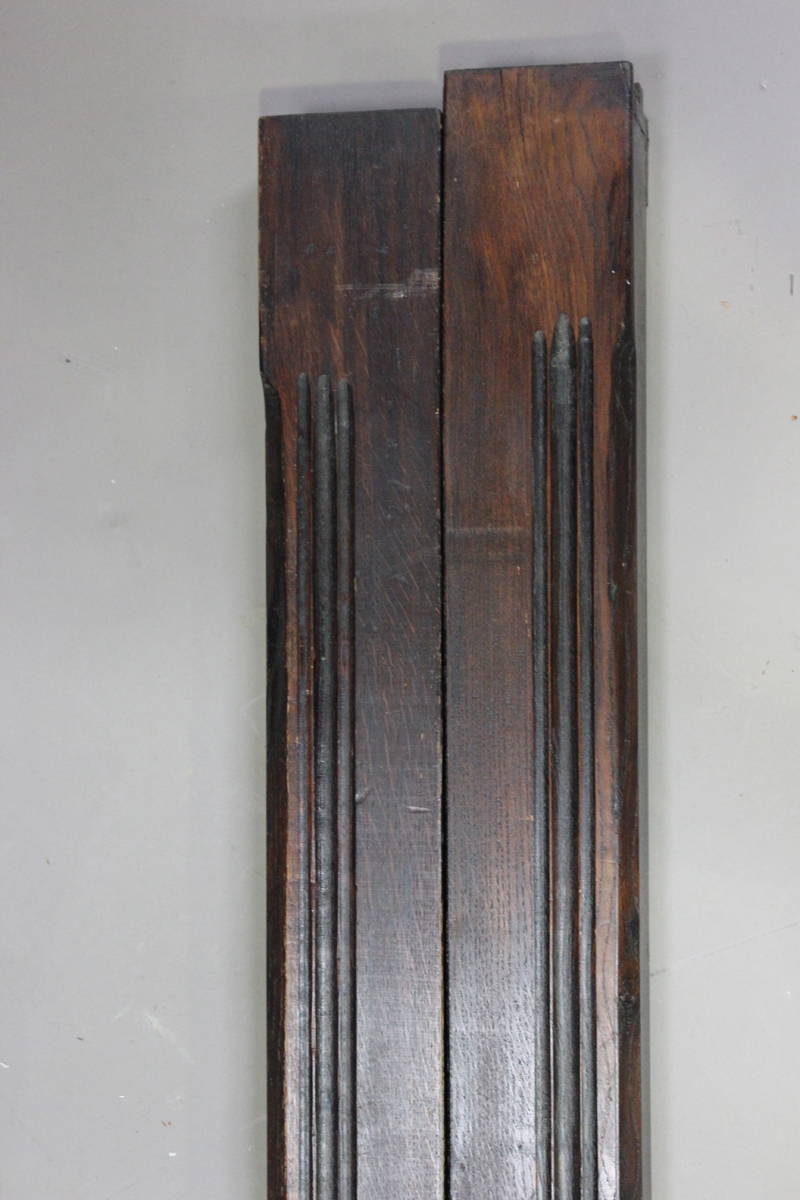 A 20th century oak panelled double bed frame, formed from 18th century oak panelling, height - Image 2 of 6